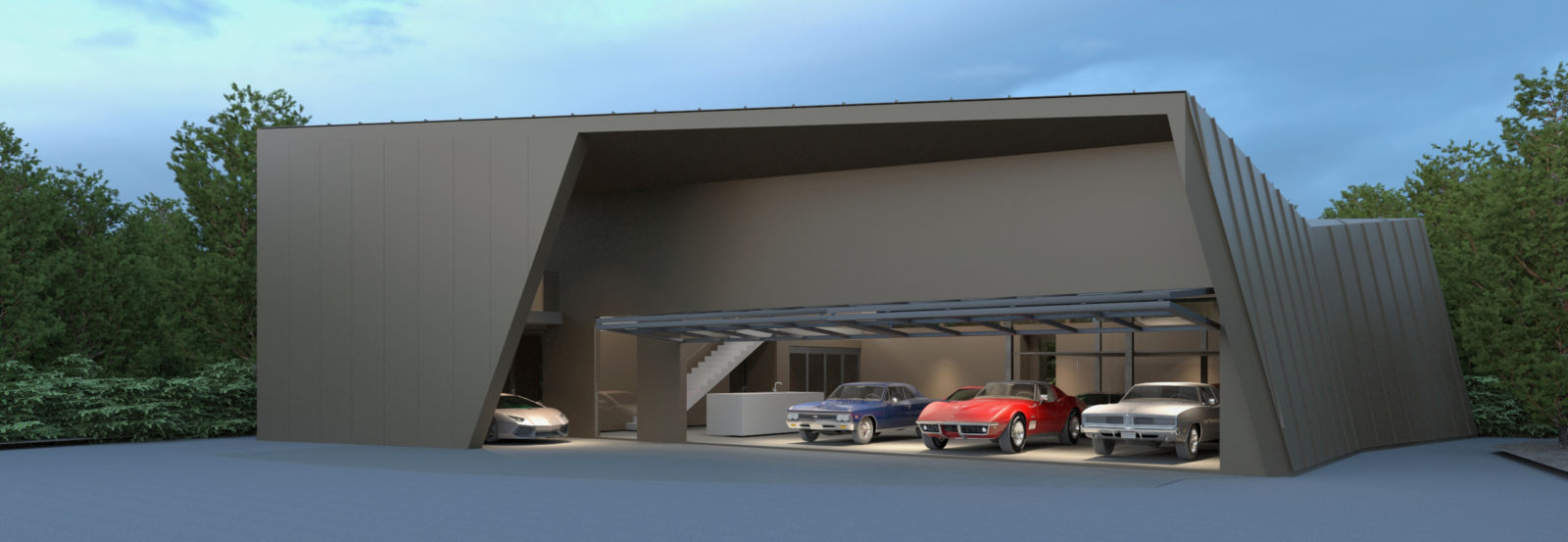 EcoSteel to provide this Bi-Fold 30FT Aircraft Hangar Door and metal prefabricated building kit